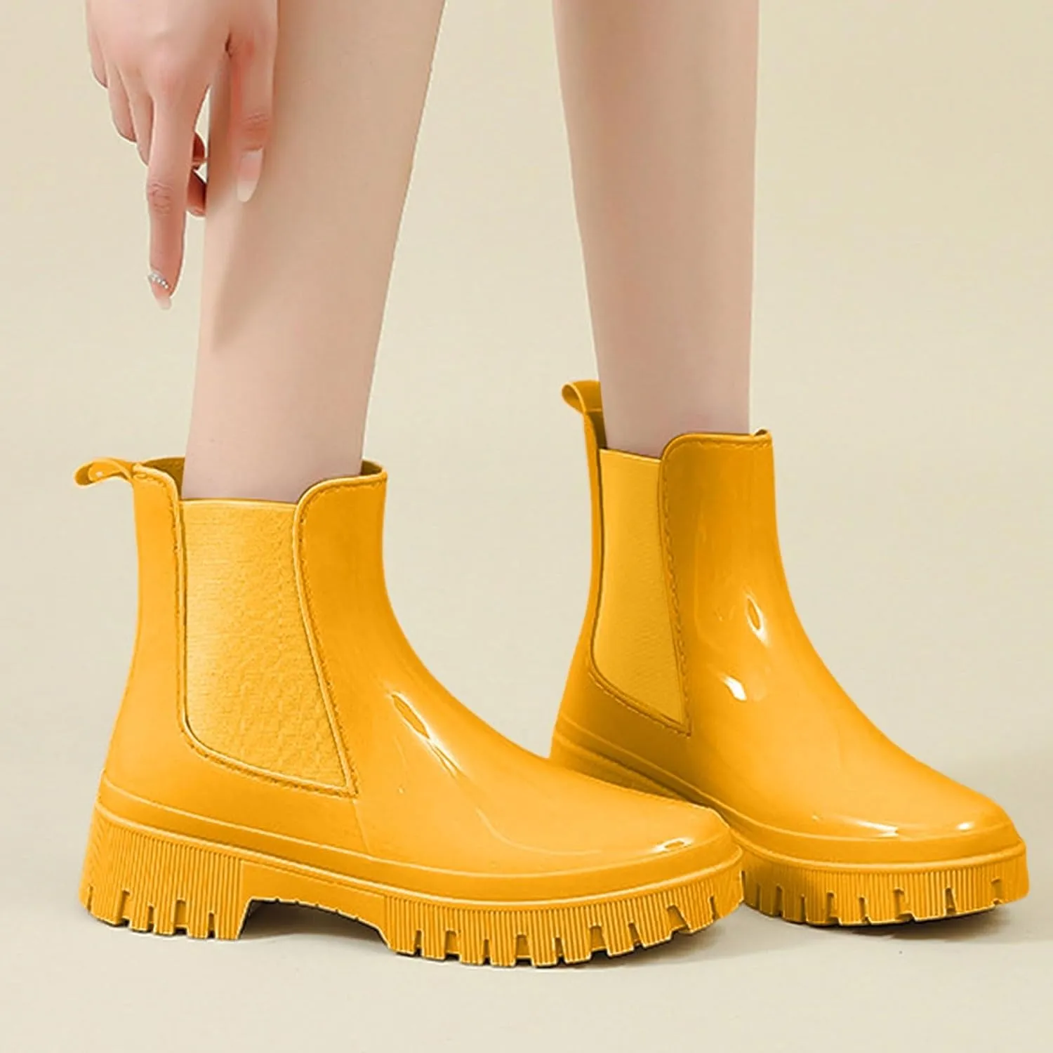 Rain Boots Women Ankle Rain Boots Waterproof Rubber Chelsea Boots Short Rain Boots Waterproof Garden Shoes