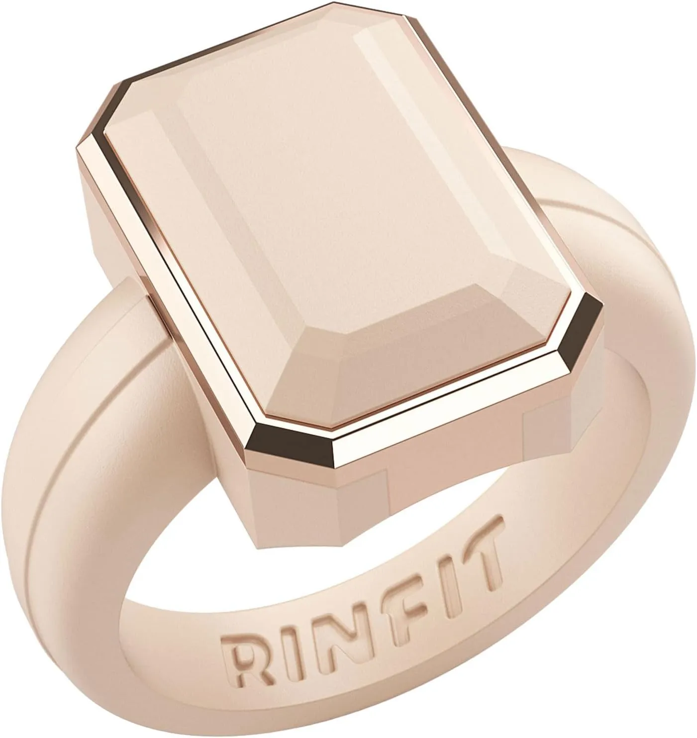 Rinfit Women's Silicone Rings - Anniversary Ring or Promise Ring for Her - Emerald Rubber Wedding Bands Women - Patented Design