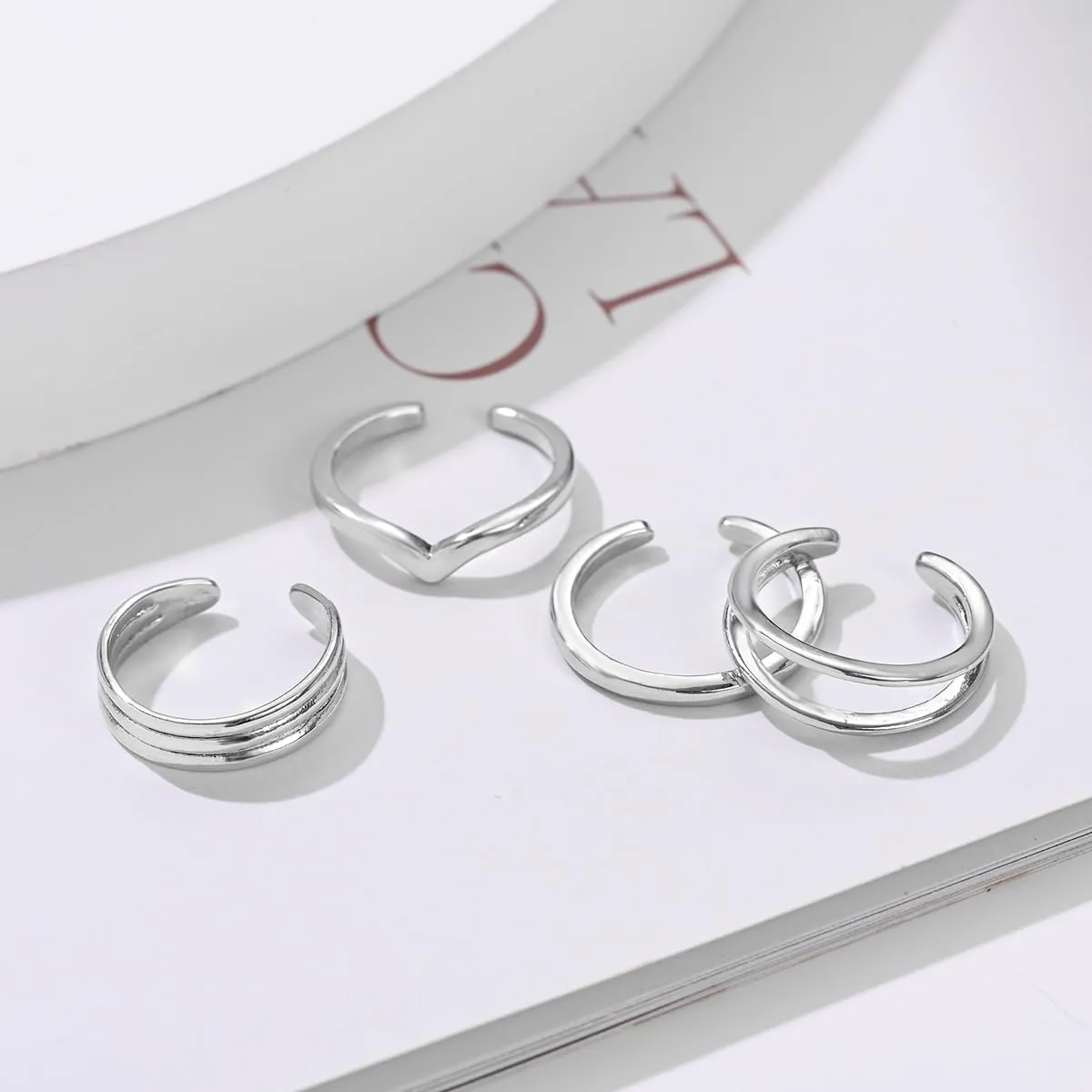 Ritach 925 Sterling Silver Minimalist Toe Rings Set 14K Gold Plated Simple Open Adjustable Band Toe Rings for Women Beach Foot Jewelry for Summer