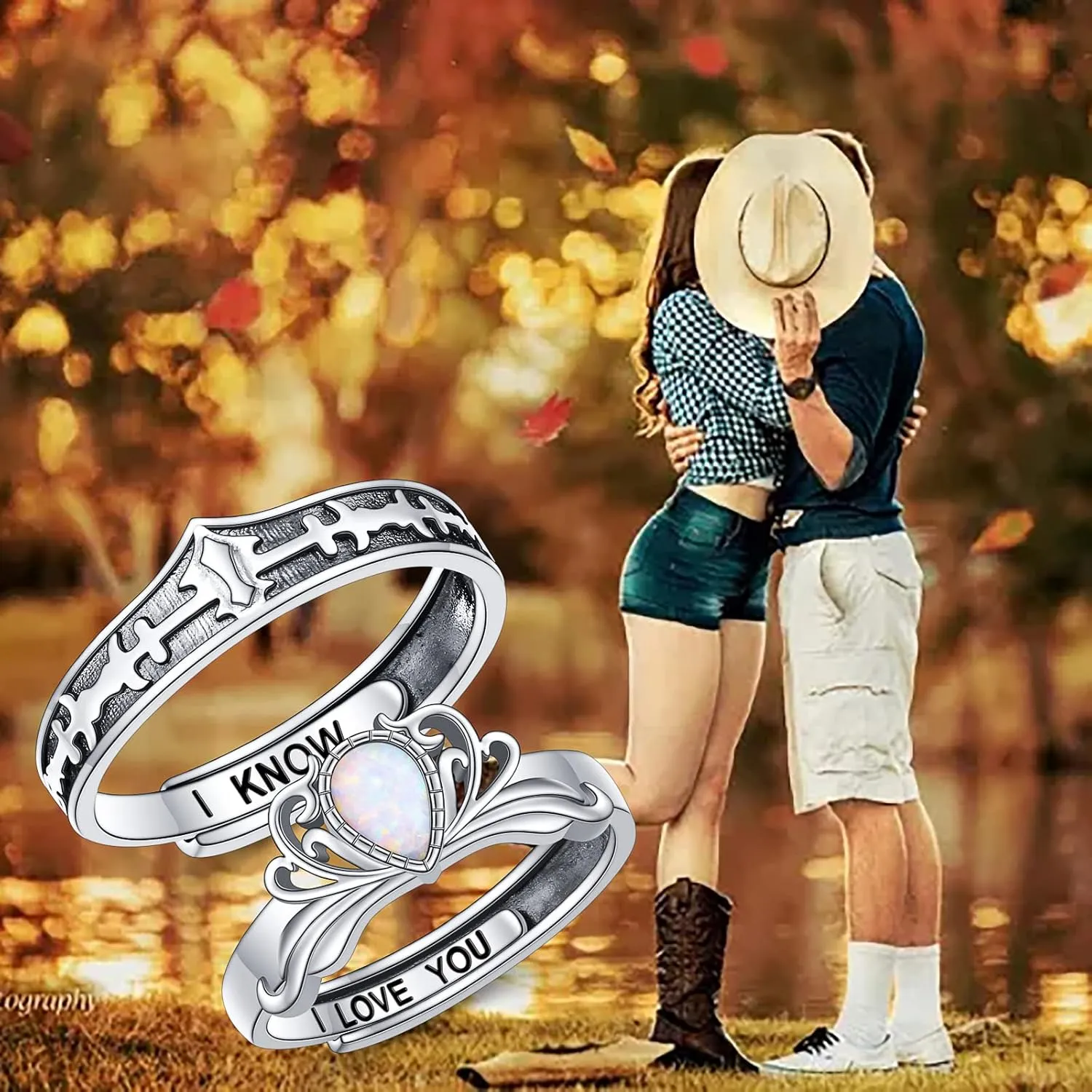 S925 Sterling Silver Couple Rings Set Adjustable Matching Rings Engagement Promise Wedding Gift for Couples Wife Husband