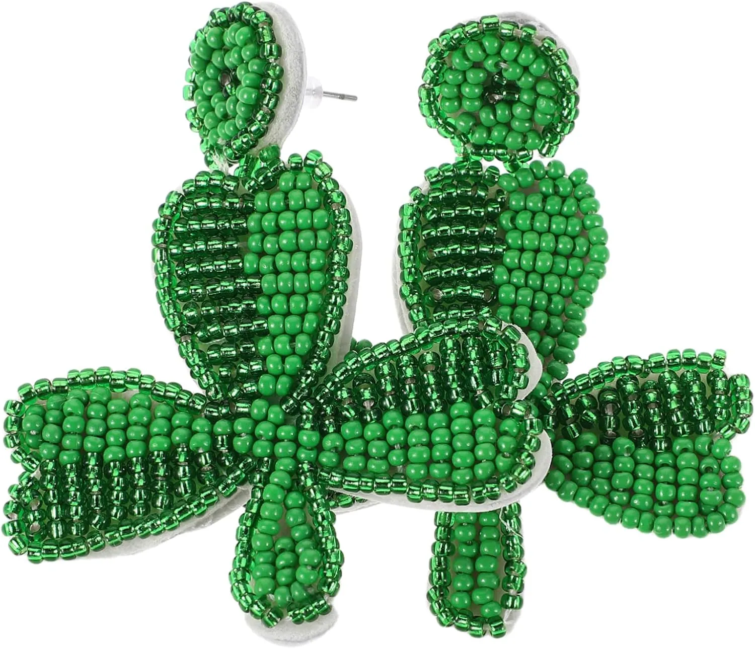 SAFIGLE 1 Pair Handmade Green Shamrock Earrings for Women Artisan Patrick's Day Dangle Jewelry Unique Irish Holiday Accessory Elegant Design for Celebrating Patrick's Day