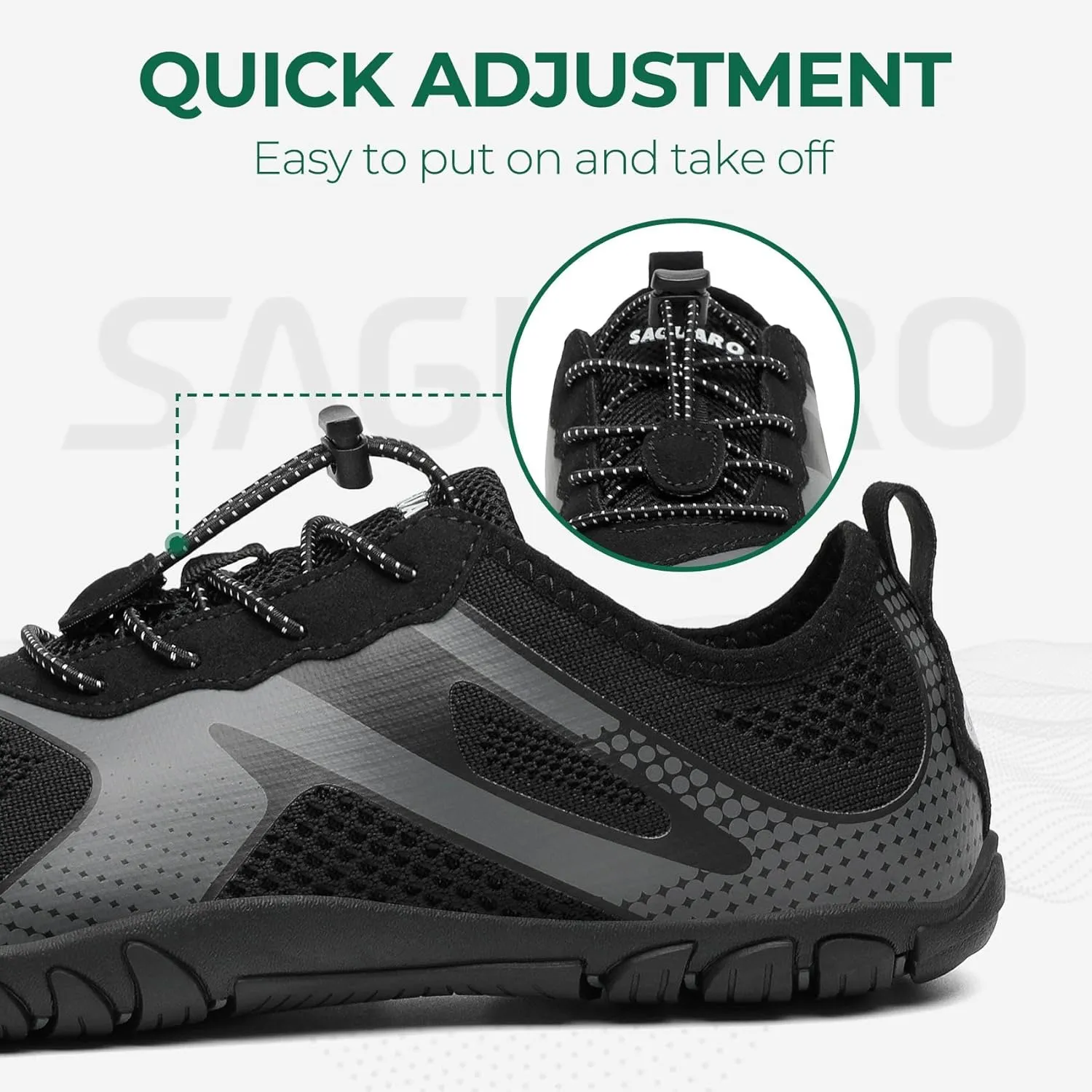SAGUARO Women's Men's Water Shoes Quick-Dry Swiming Aqua Surf Beach Kayak Barefoot Shoes Wide Toe Box