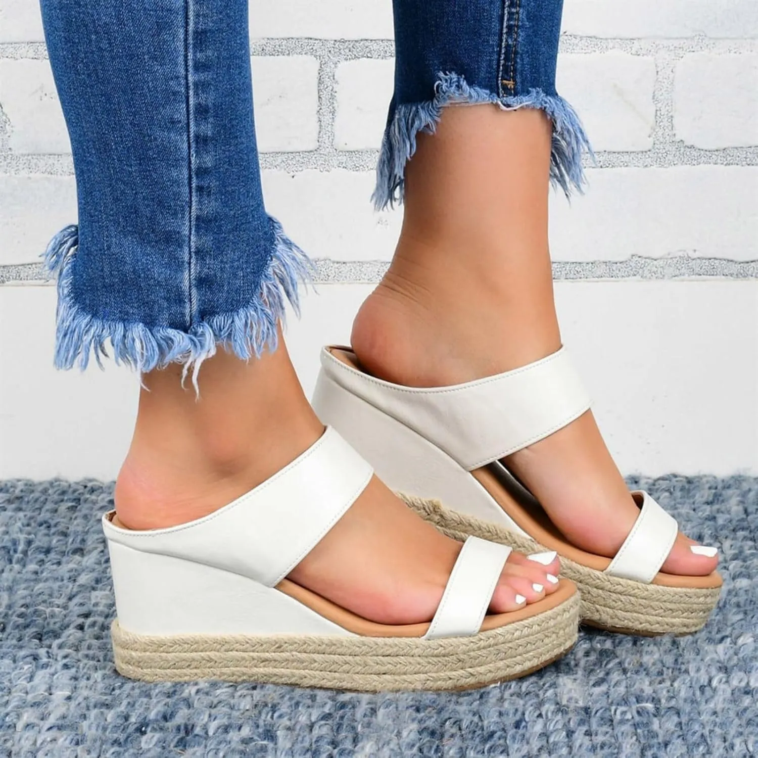 Sandals for Women Platform Wedge Open Toe Low Heel Beach Flats Ankle Chelsea Dress Shoes Orthopedic Casual Summer Dressy Wedges Buckle Strap Leather Espadrilles Heels Sandal Strappy Slip on