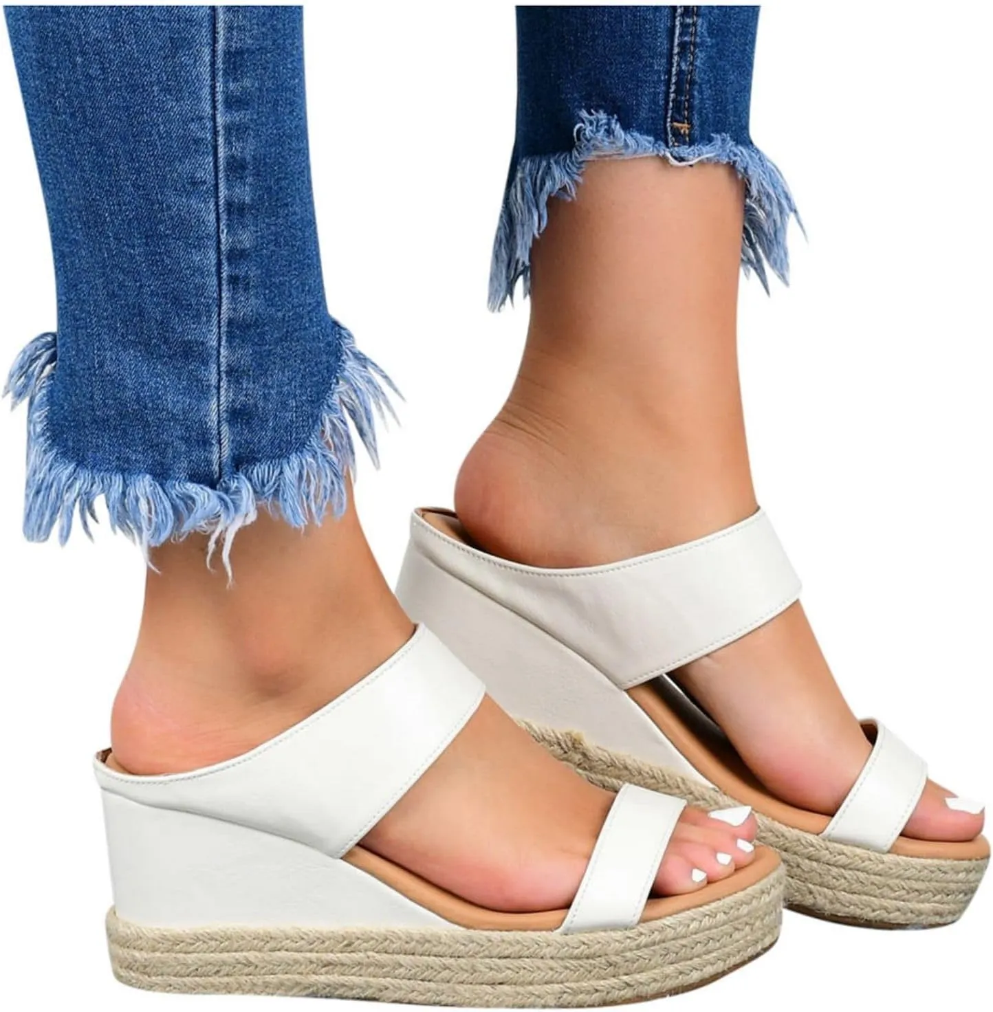 Sandals for Women Platform Wedge Open Toe Low Heel Beach Flats Ankle Chelsea Dress Shoes Orthopedic Casual Summer Dressy Wedges Buckle Strap Leather Espadrilles Heels Sandal Strappy Slip on