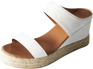Sandals for Women Platform Wedge Open Toe Low Heel Beach Flats Ankle Chelsea Dress Shoes Orthopedic Casual Summer Dressy Wedges Buckle Strap Leather Espadrilles Heels Sandal Strappy Slip on