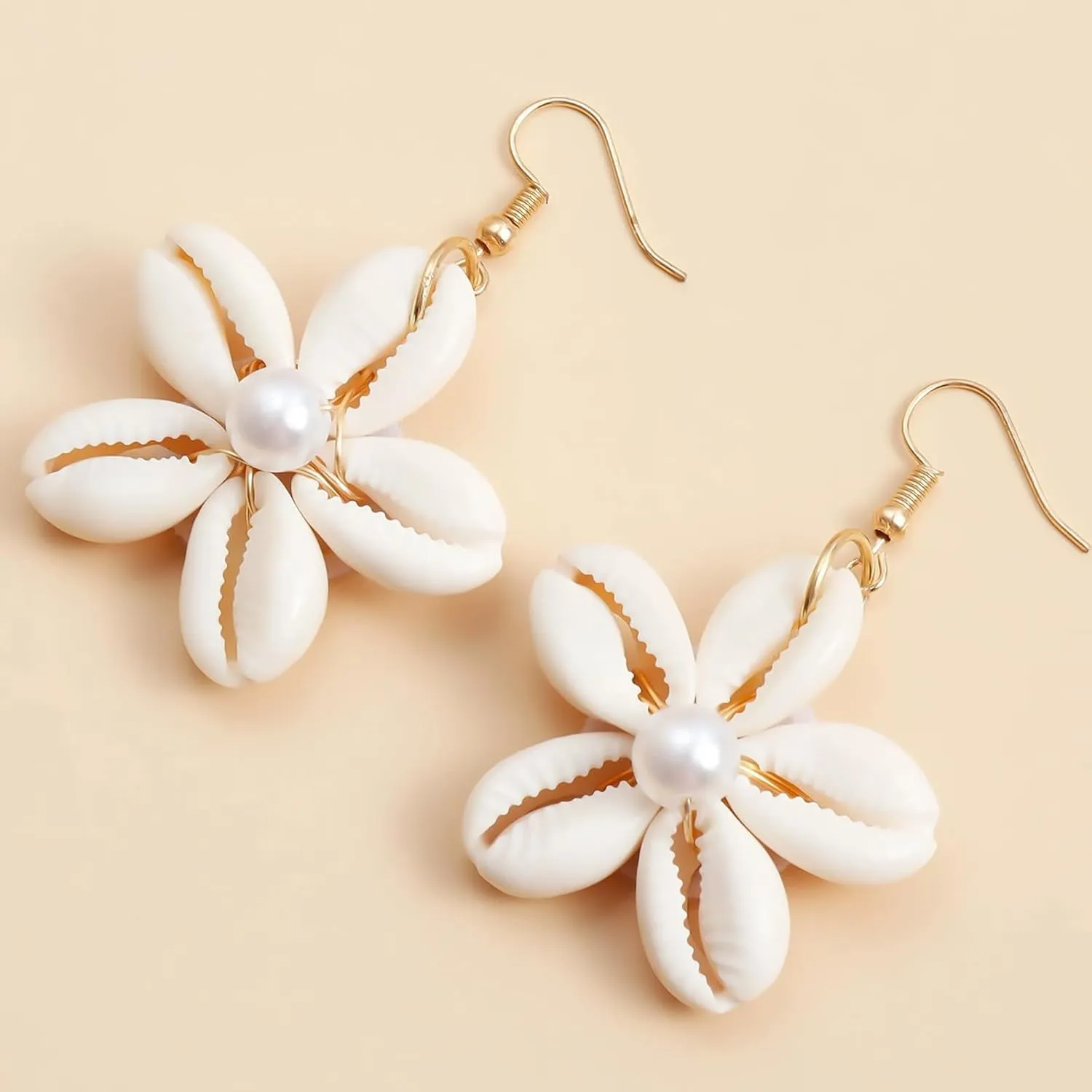 Shell Earrings for Women Natural Cowrie Seashell Earrings Summer Beach Vacation Jewelry Accessories Gifts