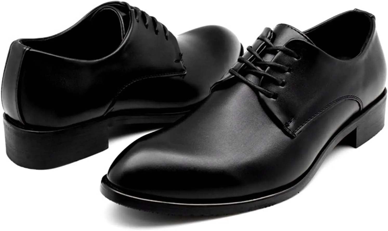 Shoes Dress Oxford for Men Lace Up Round Toe Derby Shoes Vegan Leather Block Heel Slip Resistant Anti-Slip Non Slip Rubber Sole Party