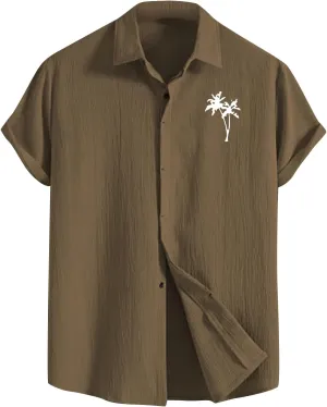 Short Sleeve Shirts for Men Cotton Linen Casual Summer Loose Fit Shirt Big and Tall Fashion Oversized Stylish Holiday Tshirts