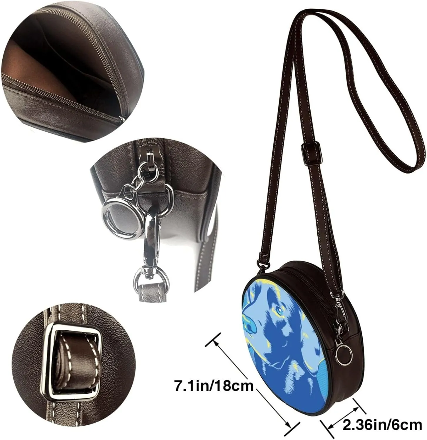 Shoulder Bag Circle Crossbody Bag for Women, Vintage Shoulder Purse, Round Purses Bag for Women