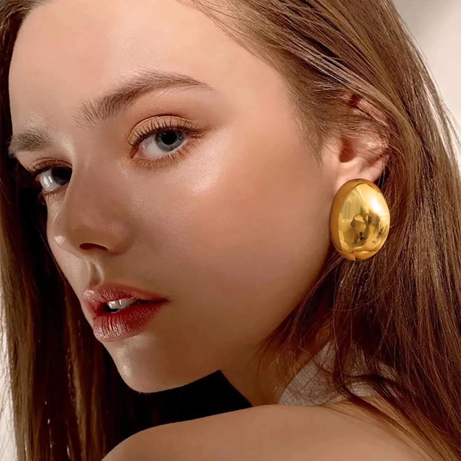 Silver and Gold Chunky Hoop Earrings for Women - Large, Thick, Big Bold Statement Fashion Earrings