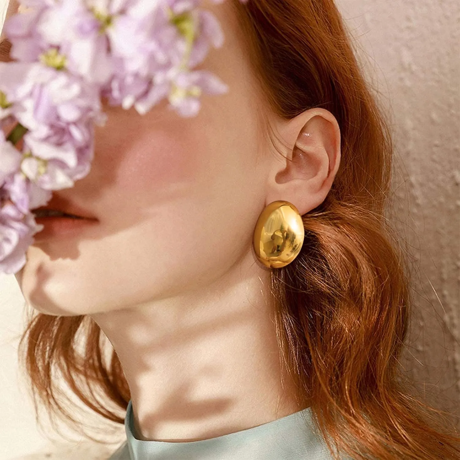 Silver and Gold Chunky Hoop Earrings for Women - Large, Thick, Big Bold Statement Fashion Earrings