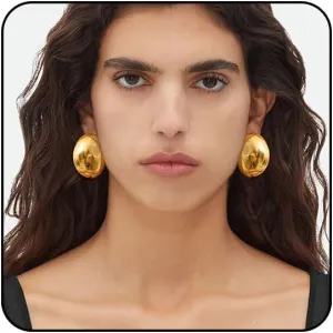 Silver and Gold Chunky Hoop Earrings for Women - Large, Thick, Big Bold Statement Fashion Earrings