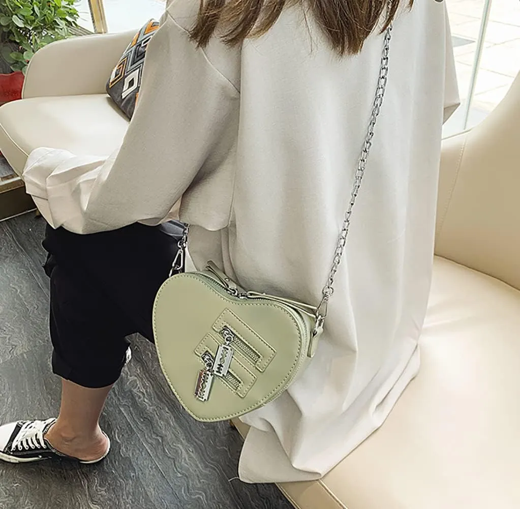 Sister Amy Women Red Heart Purse Cute Love Heart Shape Shoulder Handbag Girls Evening Clutch Bag Chain Purse