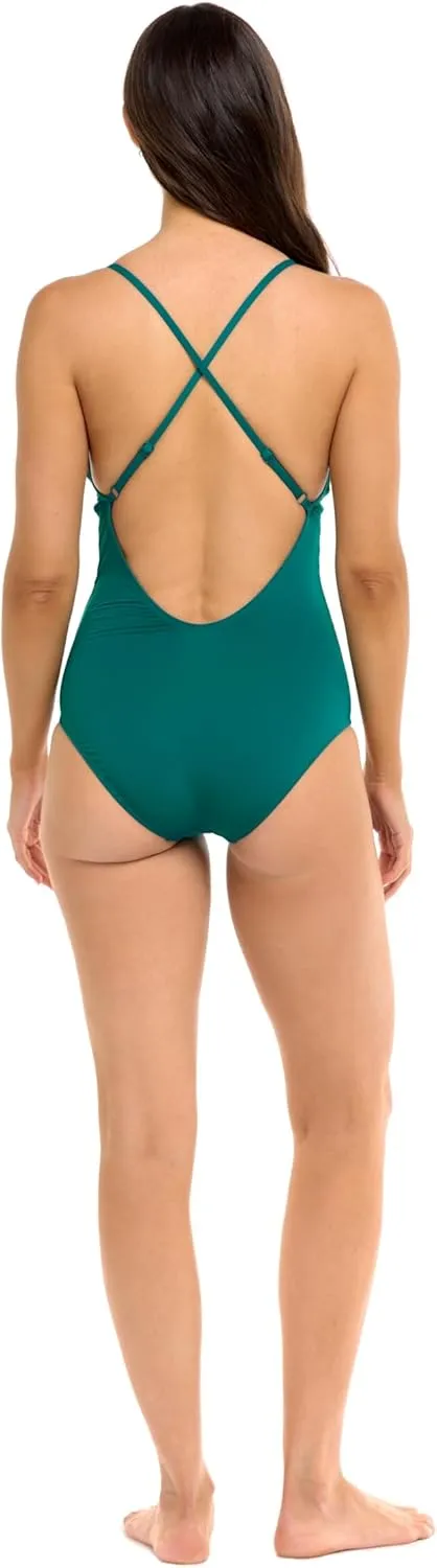 Skye Women's Standard Jane V-Neck One Piece Swimsuit with Tie Front Detail