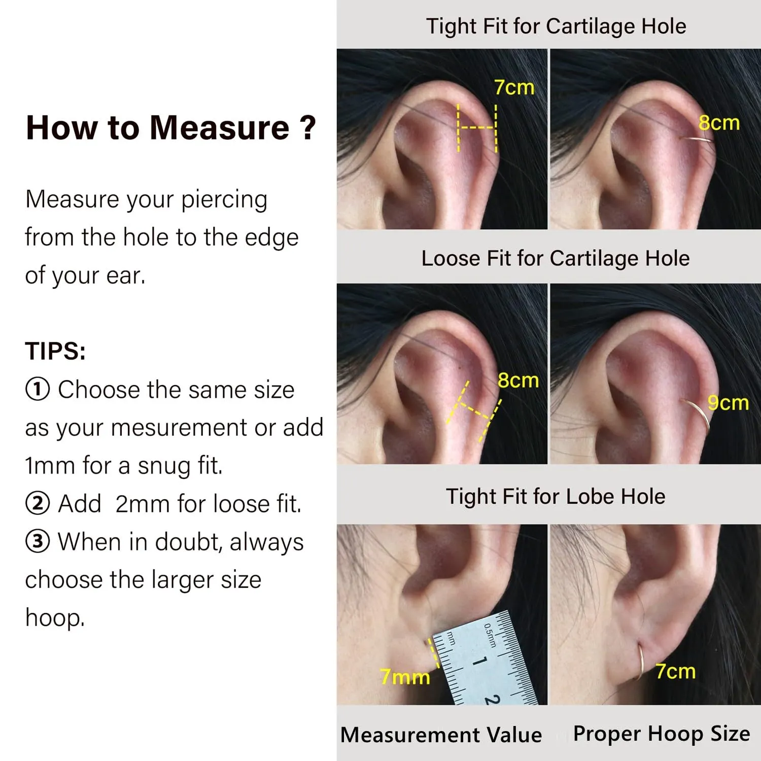 Small Cartilage Hoop Earrings for Women/Men, Thin Piercing Hoop Ring for Helix, Tragus, Conch, Nose (1 Pair 6mm,22g,14K Gold Filled)