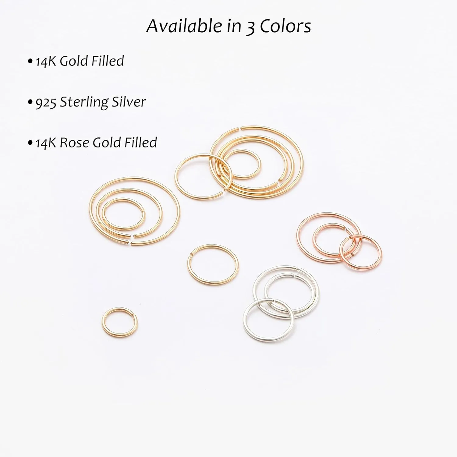 Small Cartilage Hoop Earrings for Women/Men, Thin Piercing Hoop Ring for Helix, Tragus, Conch, Nose (1 Pair 6mm,22g,14K Gold Filled)