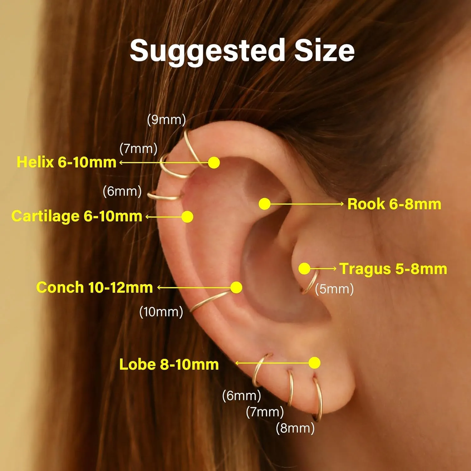 Small Cartilage Hoop Earrings for Women/Men, Thin Piercing Hoop Ring for Helix, Tragus, Conch, Nose (1 Pair 6mm,22g,14K Gold Filled)