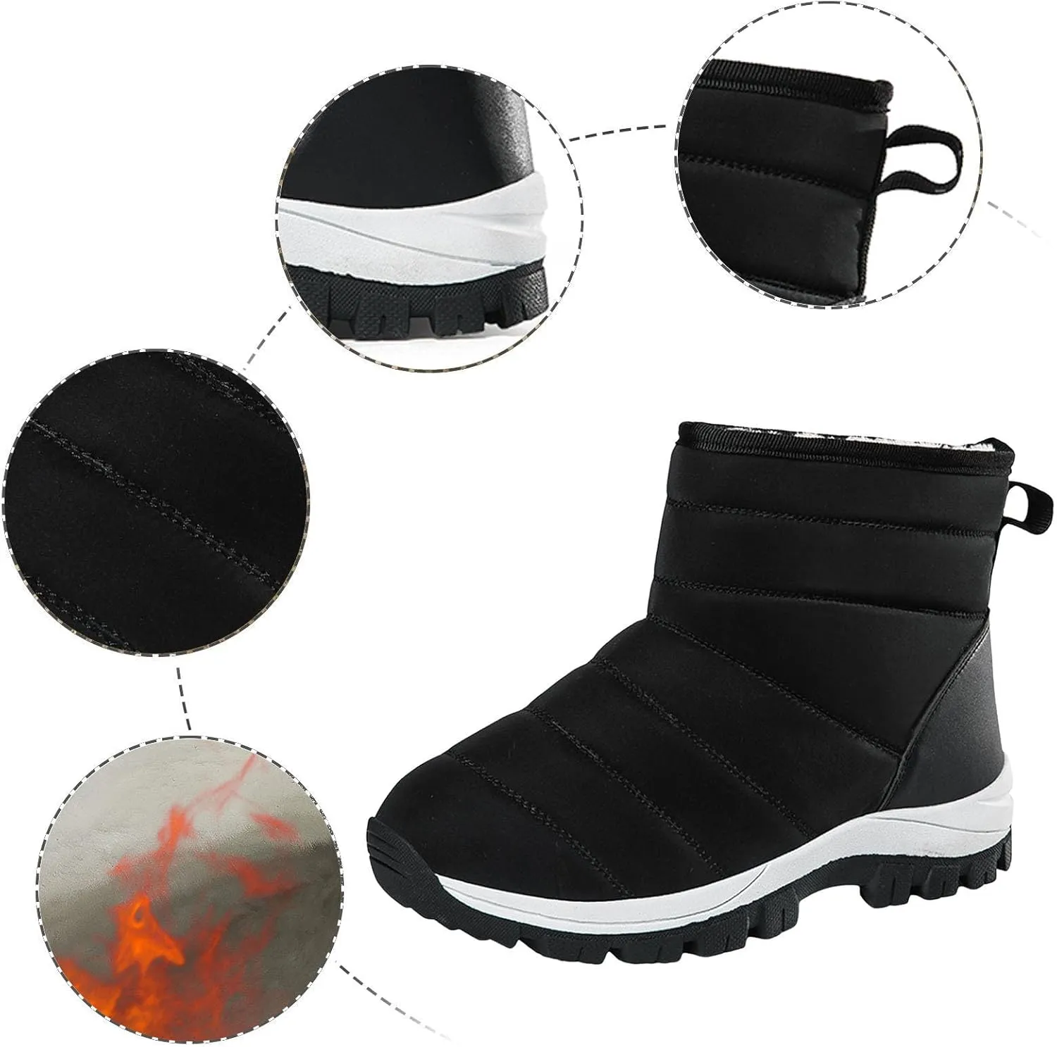 Snow Boots for Women Waterproof Winter Boots Non Slip Fuzzy Fur Booties Casual Slip on Ankle Boots Outdoor Sneakers Winter Shoes