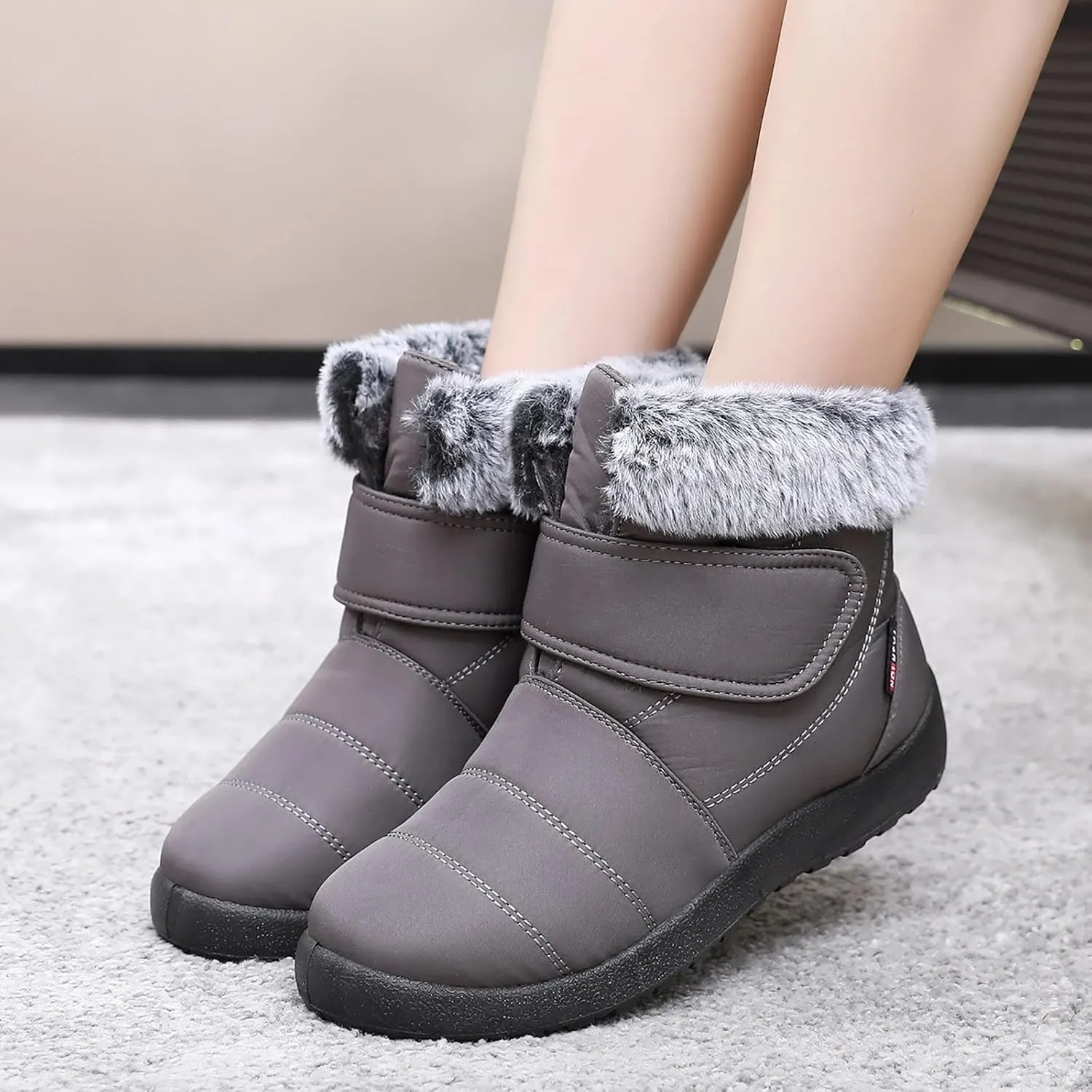 Snow Boots for Women Waterproof Winter Boots Non Slip Warm Fur Booties Winter Warm Outdoor Ankle Boots Comfortable Winter Shoes Trekking Shoes