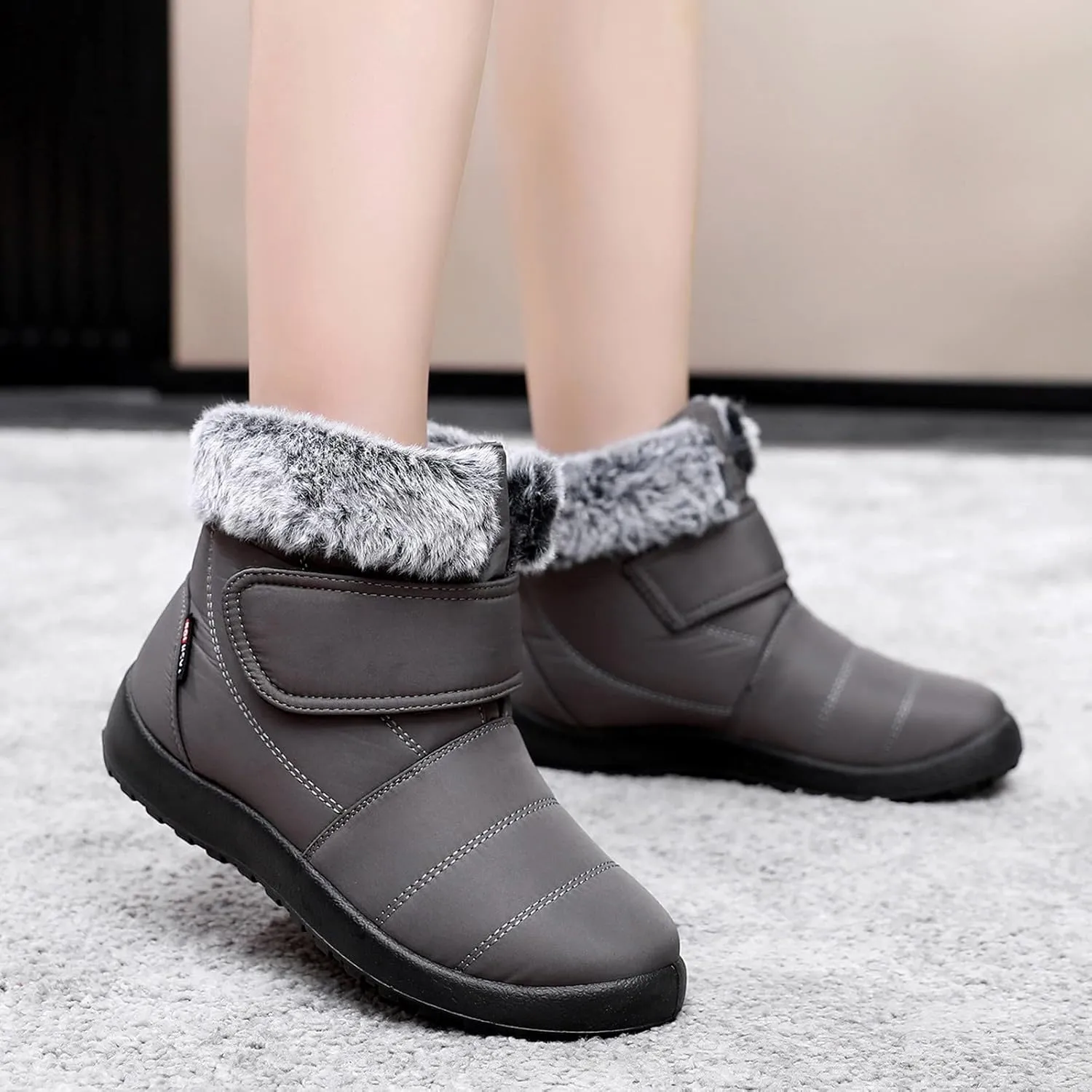 Snow Boots for Women Waterproof Winter Boots Non Slip Warm Fur Booties Winter Warm Outdoor Ankle Boots Comfortable Winter Shoes Trekking Shoes