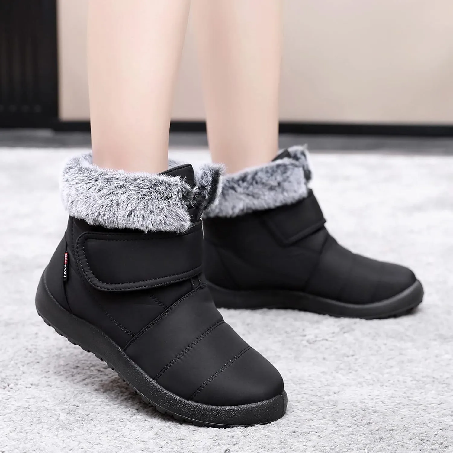 Snow Boots for Women Waterproof Winter Boots Non Slip Warm Fur Booties Winter Warm Outdoor Ankle Boots Comfortable Winter Shoes Trekking Shoes
