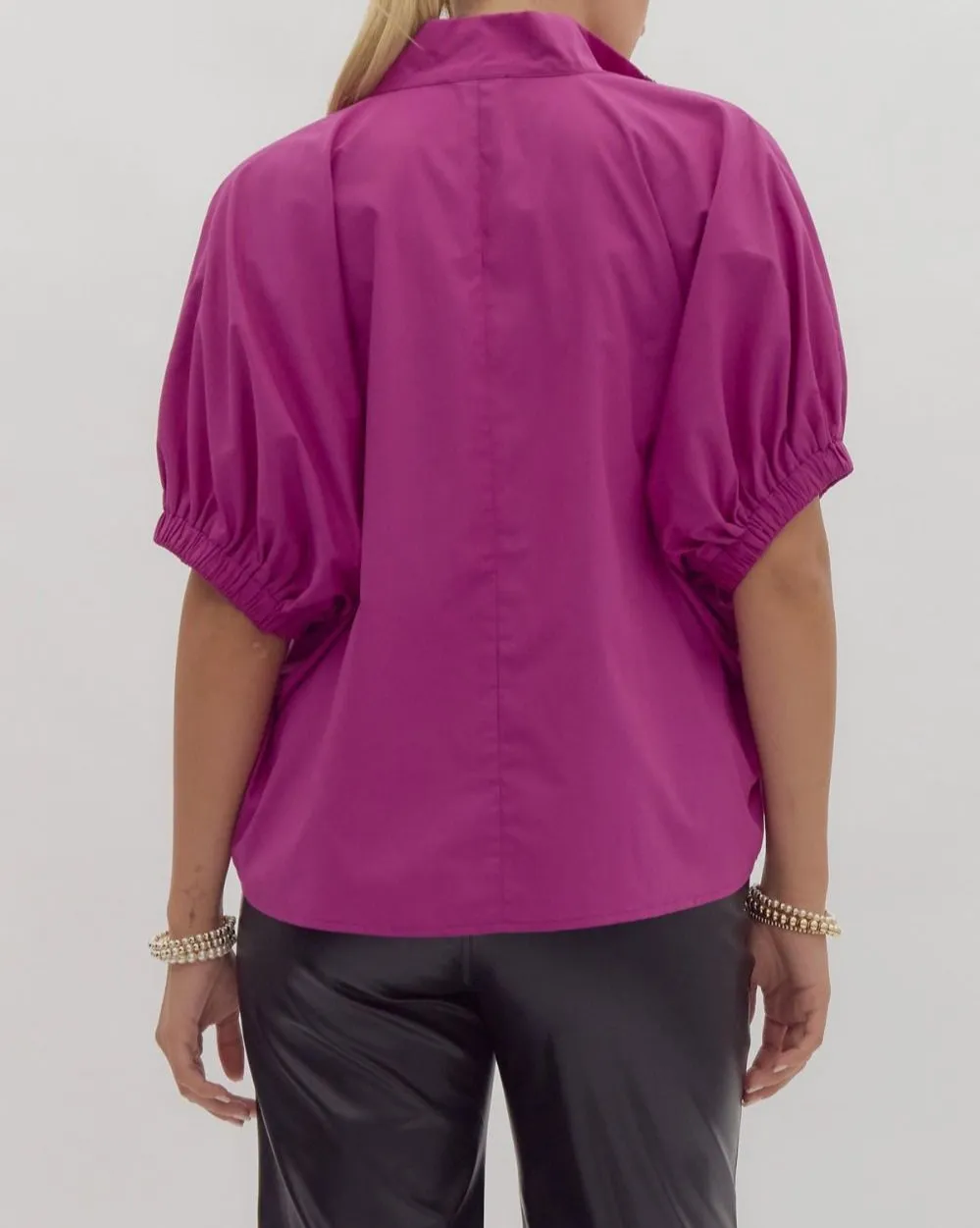 Solid Top With Sequin Neckline