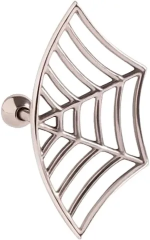 Spider Web Earring Gothic Jewelry, 925 Sterling Sliver Personality Punk Spider Web Earring Halloween Party Accessories, Spider Web Earring for Men Women
