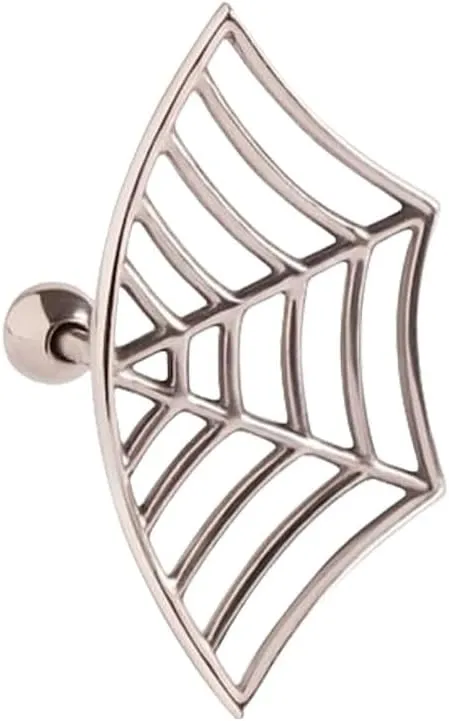 Spider Web Earring Gothic Jewelry, 925 Sterling Sliver Personality Punk Spider Web Earring Halloween Party Accessories, Spider Web Earring for Men Women