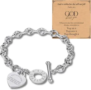 Stainless bible verse bracelet
