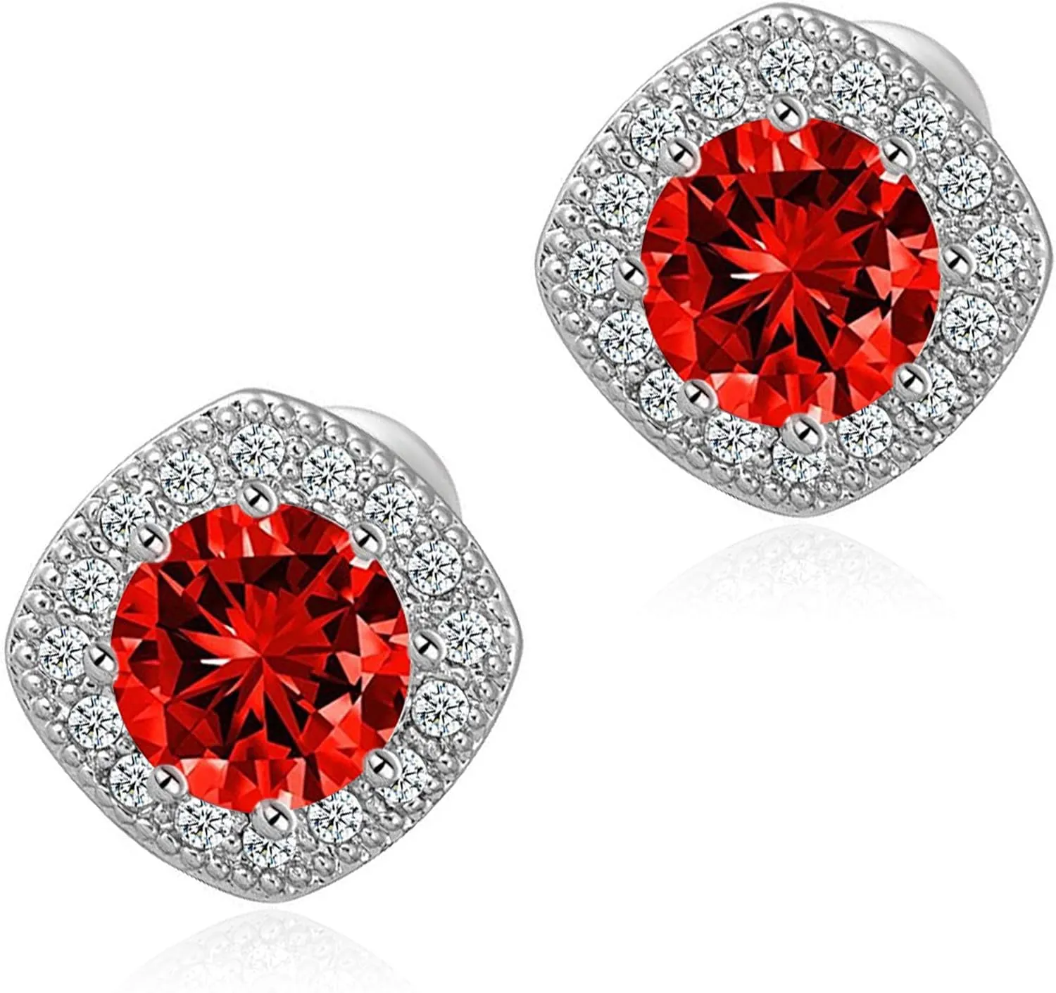 Stud Earrings for Women Fashion Cubic Zirconia Halo Earrings for Women Men