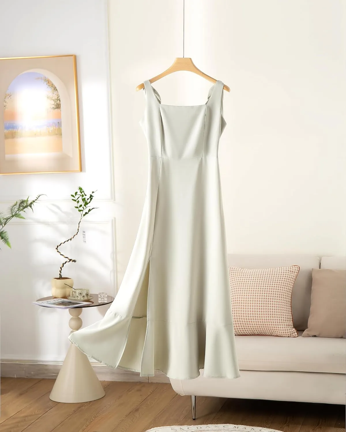 Summer Wedding Guest Dress: Womens Boho Side Split Maxi Beach Dress - Flowy Long Sundress for Vacation Party SE2311