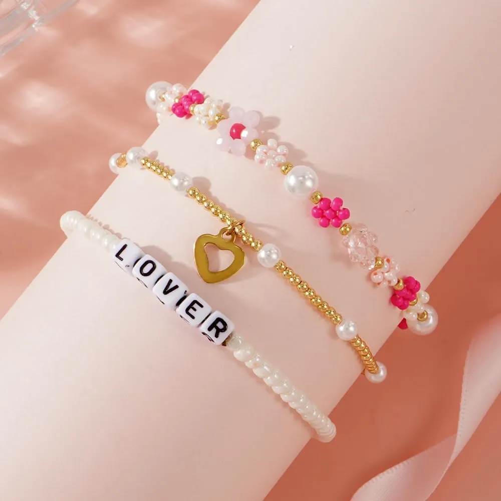 Surfer Heishi Clay Beaded Bulk Bracelets Set for Women Bohemian Stackable Gold Beads Stretch Y2K Kidcore Summer Beach Elastic Layering Friendship Preppy Jewelry