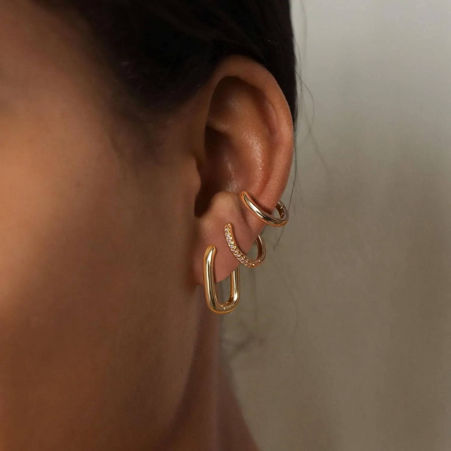 Tasiso Small Hoop Earrings for Women, 6 Pair 14K Gold Plated Huggie Hoop Earrings Lightweight Hypoallergenic Earring Set Cute Earrings Pack for Women Trendy Jewelry Gifts