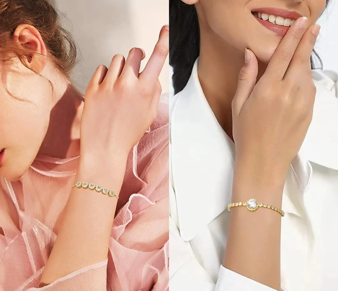 Tennis Bracelet for Women Cubic Zirconia Bracelets Adjustable Slider Bracelets