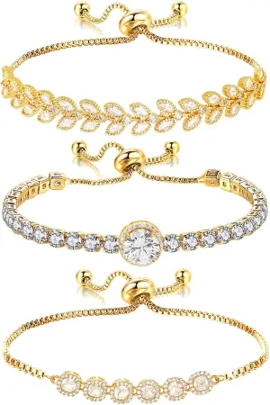 Tennis Bracelet for Women Cubic Zirconia Bracelets Adjustable Slider Bracelets