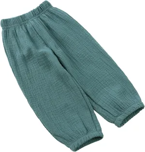 Toddler Little Kids Basic Cotton Linen Harem Pants Baby Boys Girls Elastic Long Casual Loose Joggers Bloomers Pants