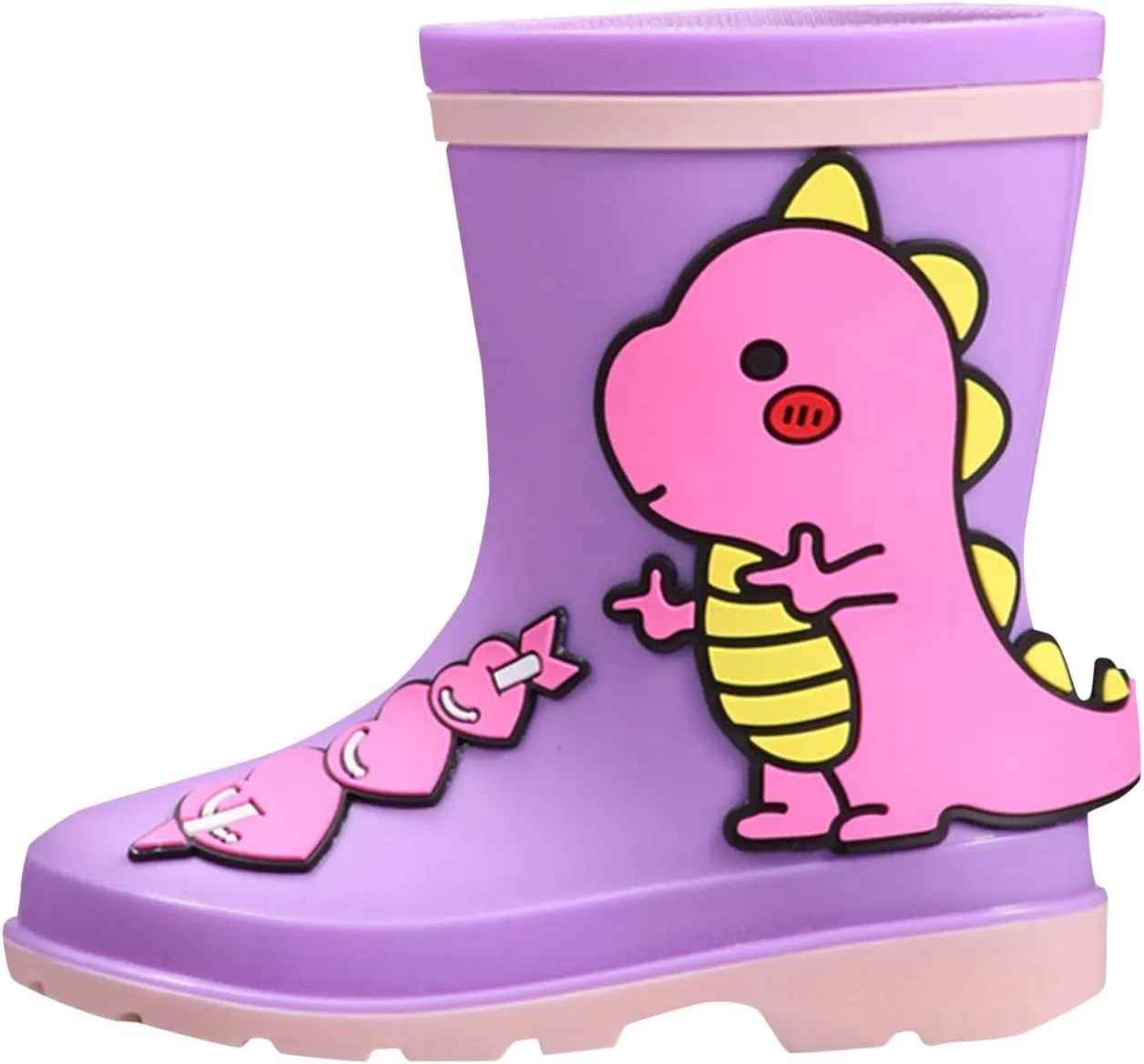 Toddler Rain Boots Big Dinosaur Children's Rain Shoes Cartoon Pattern Baby Rain Boots Wearable Water Rubber Shoes, 5