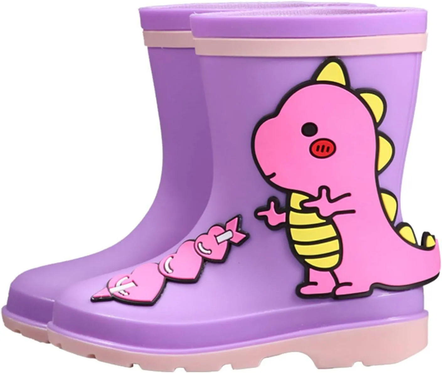 Toddler Rain Boots Big Dinosaur Children's Rain Shoes Cartoon Pattern Baby Rain Boots Wearable Water Rubber Shoes, 5