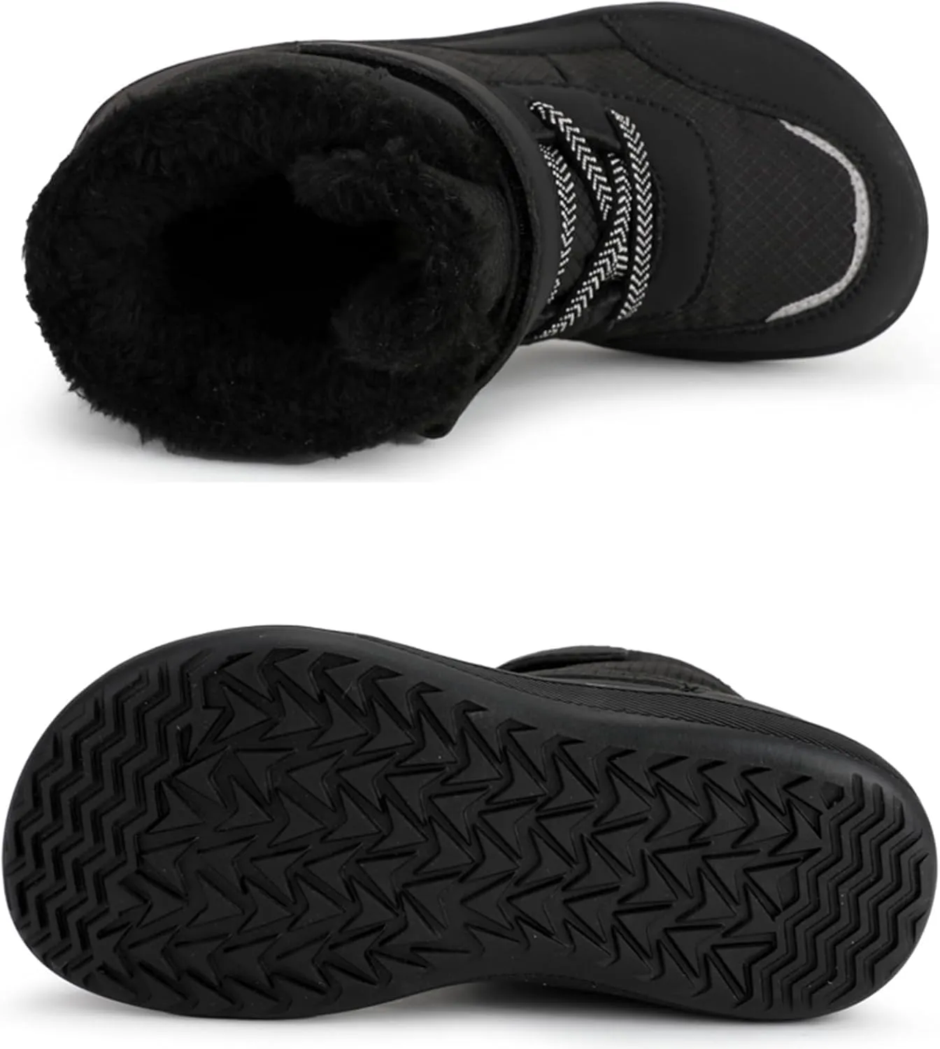 Toddler Snow Plush Boots Boys Girls Winter Water Proof Shoes Cold Weather Outdoor Western Shoes Round Toe Boots