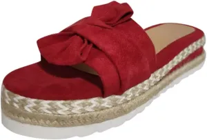 Toe Bow Weave Summer Breathable Open Sandals Flat Slip On Shoes Women's Beach Women's Slider Strap Sandals