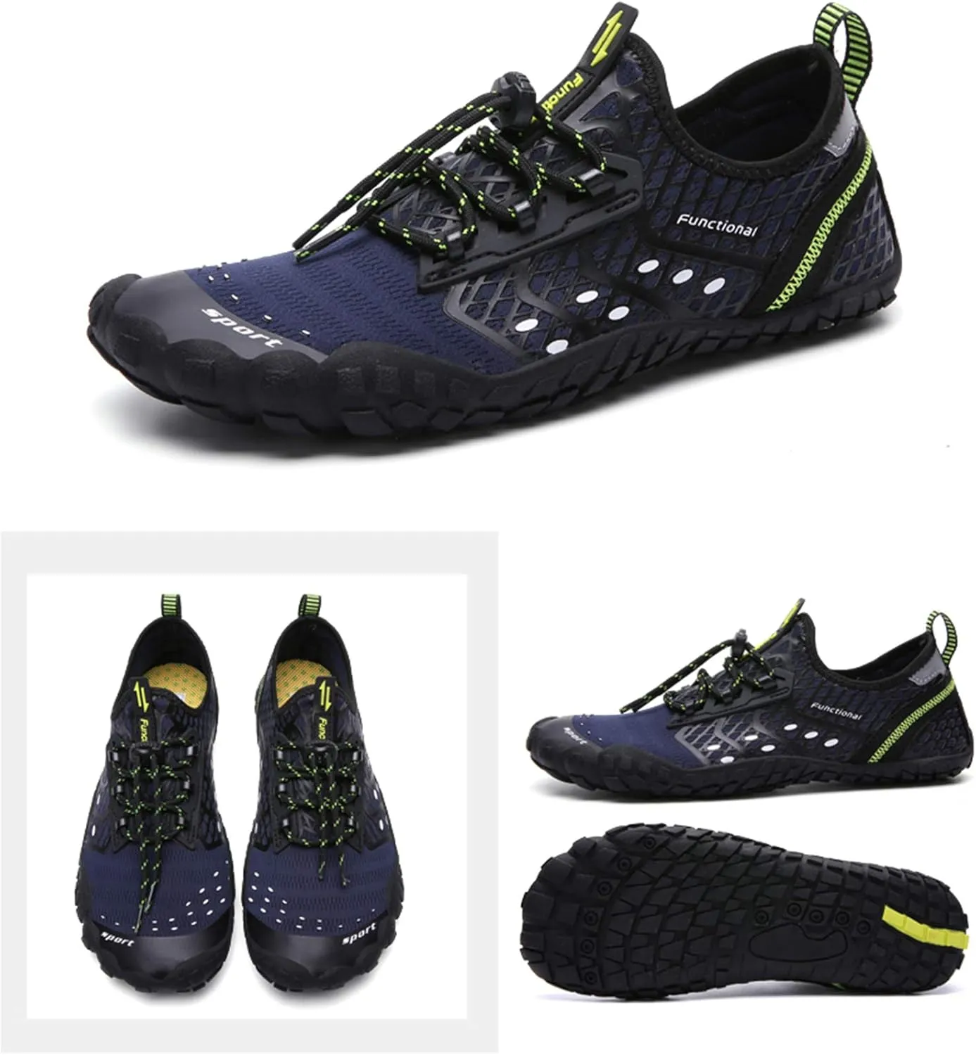 UBFEN Water Shoes Aqua Swim Shoes Mens Womens Beach Sports Quick Dry Barefoot for Boating Fishing Diving Surfing