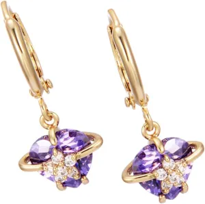 VALICLUD Zircon Flower Hoop Earrings for Women Trendy Boho Minimalist Statement Earrings Jewelry