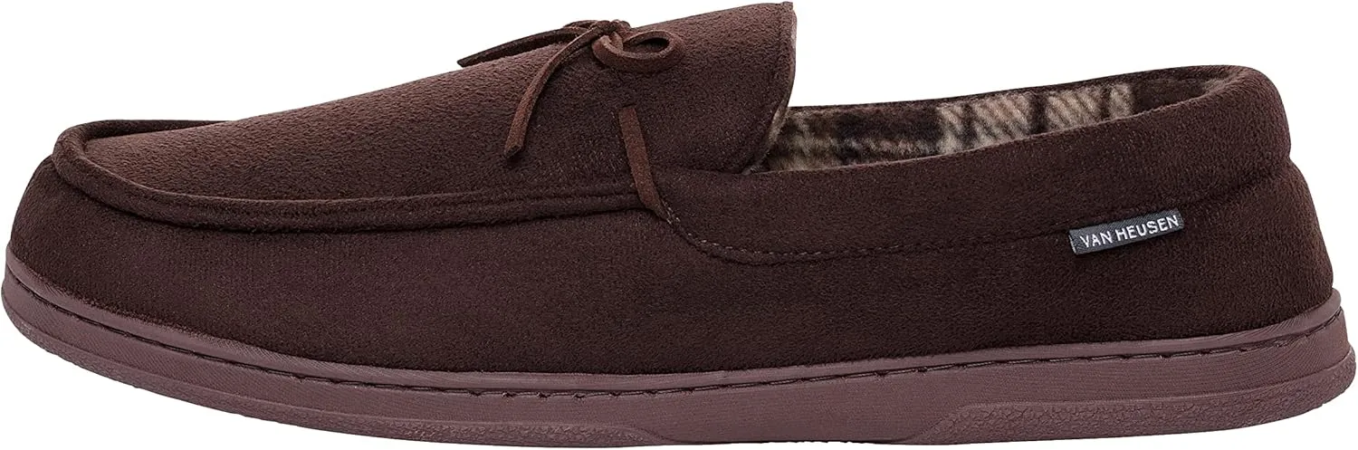 Van Heusen Men's Slippers Comfy Slip-On Micro Suede House with SoftFlannel Lining