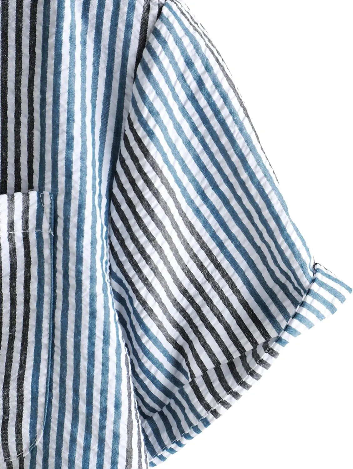 VATPAVE Mens Casual Striped Shirts Short Sleeve Button Down Summer Shirts Regular Fit Beach Shirts with Pocket