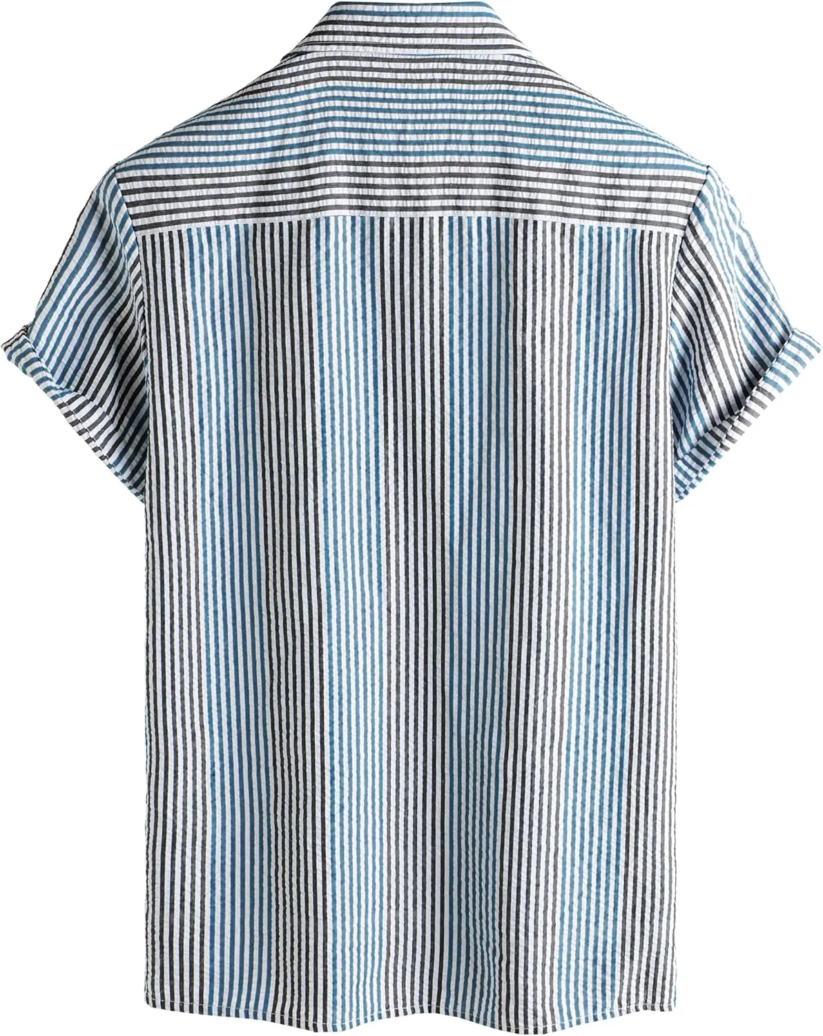 VATPAVE Mens Casual Striped Shirts Short Sleeve Button Down Summer Shirts Regular Fit Beach Shirts with Pocket