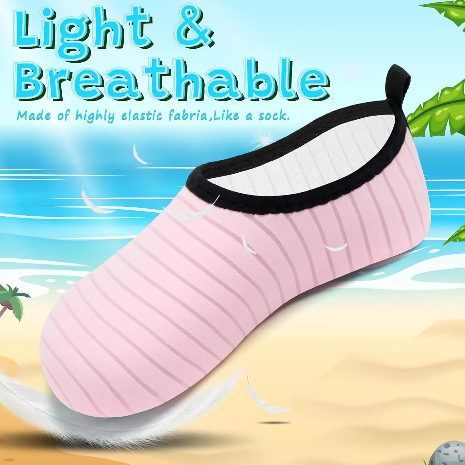 VIFUUR Kids Water Shoes Girls Boys Quick Dry Aqua Socks for Beach Swim Outdoor Sports