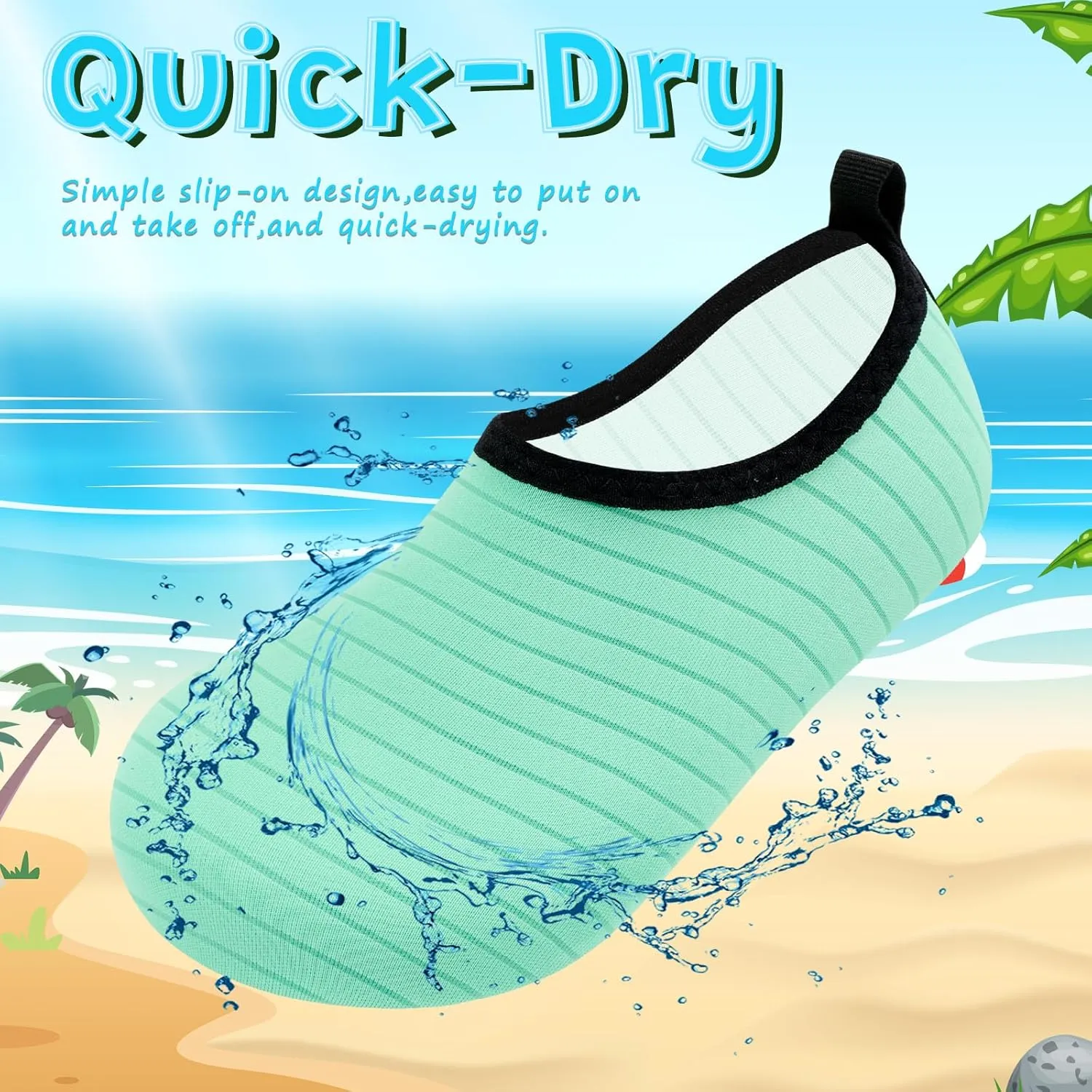 VIFUUR Kids Water Shoes Girls Boys Quick Dry Aqua Socks for Beach Swim Outdoor Sports