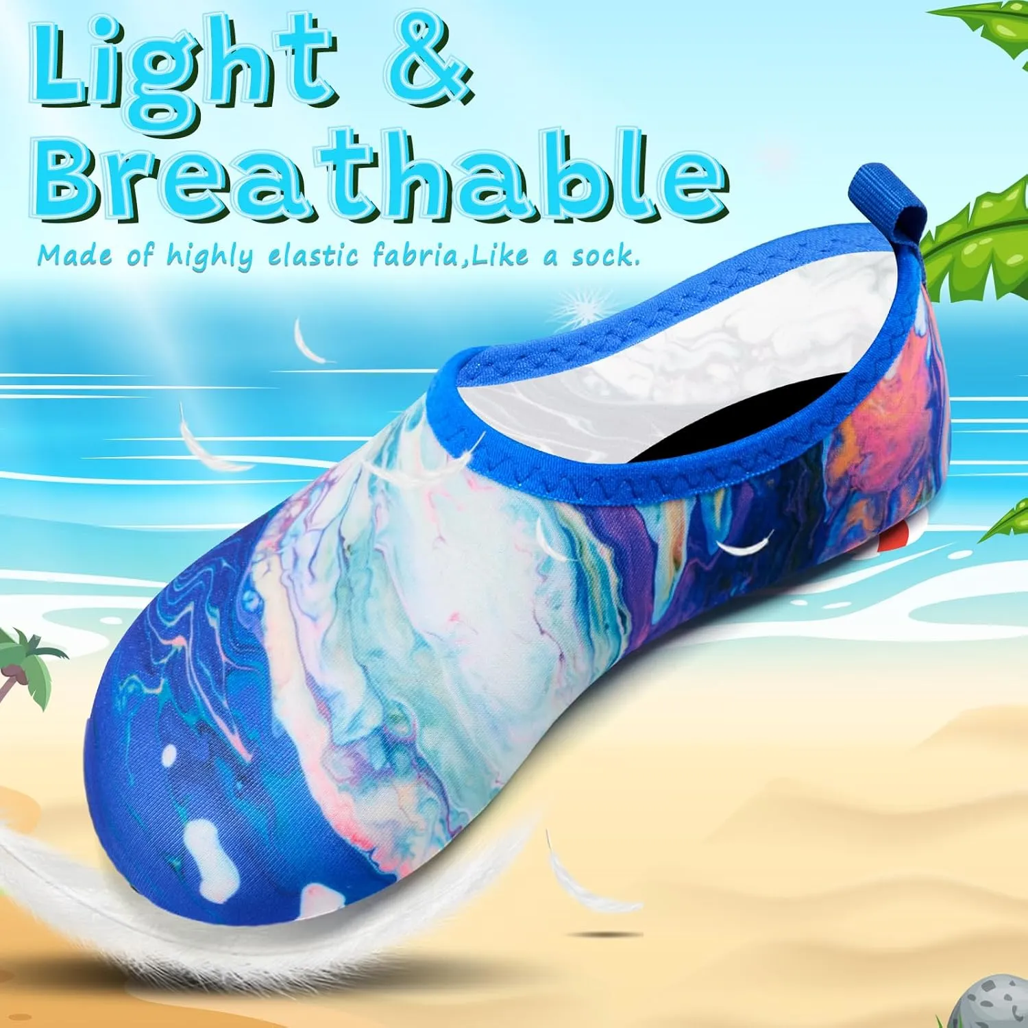 VIFUUR Kids Water Shoes Girls Boys Quick Dry Aqua Socks for Beach Swim Outdoor Sports