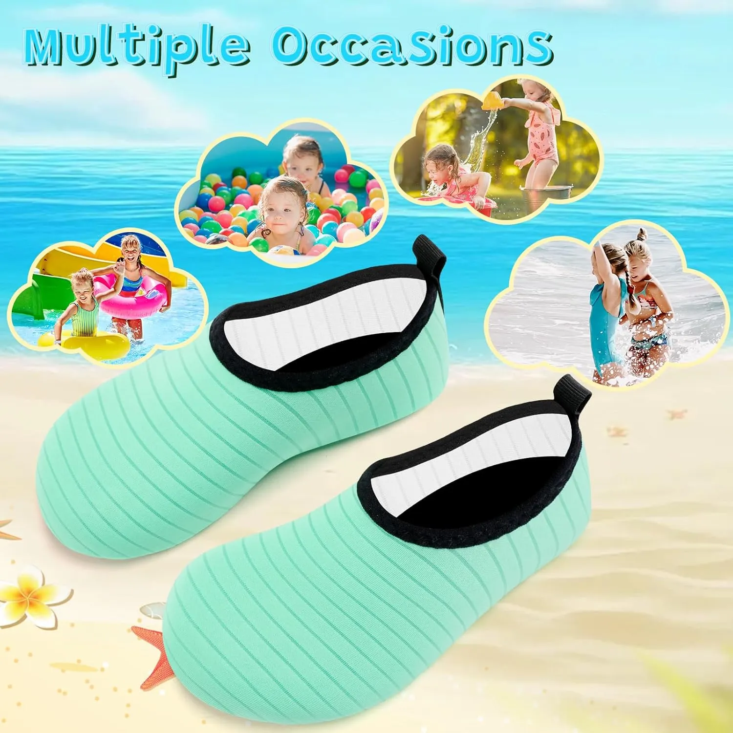 VIFUUR Kids Water Shoes Girls Boys Quick Dry Aqua Socks for Beach Swim Outdoor Sports