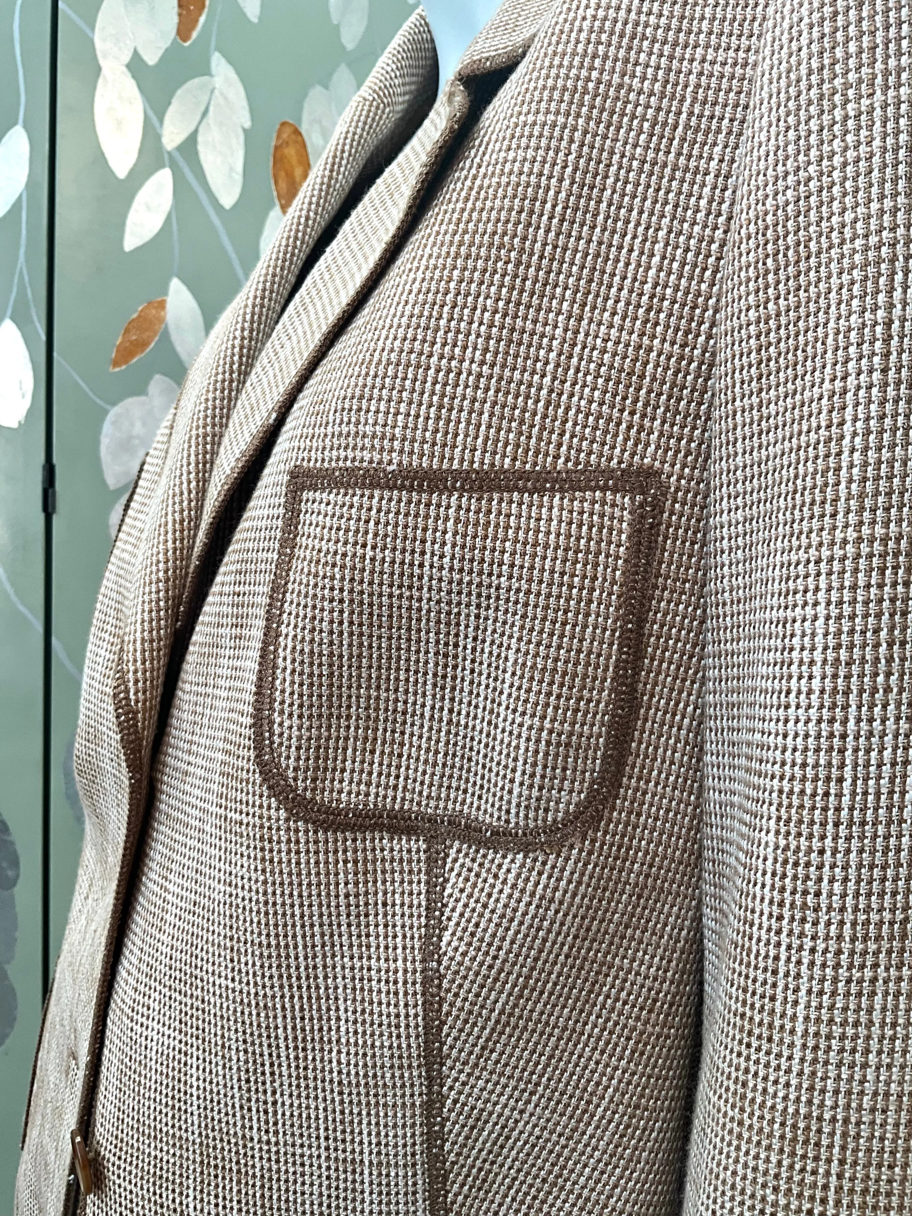Vintage 1990s Brown Cotton Blazer, Large